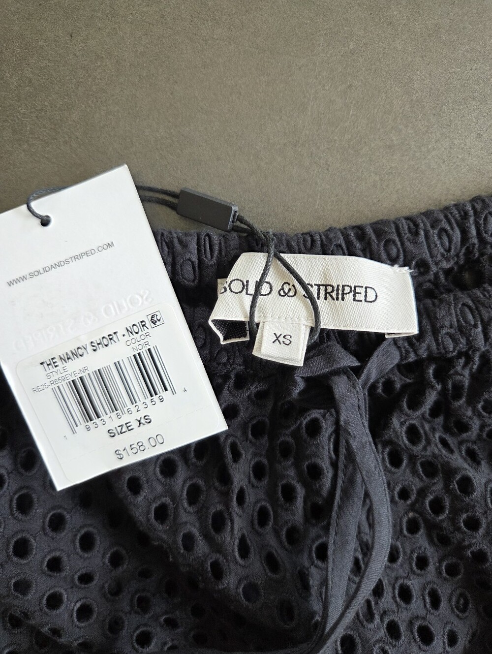 Solid & Striped Black The Nancy Short Size XS NWT $158 - Picture 4 of 6